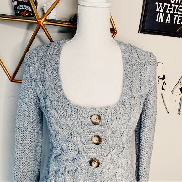 Anthro Kenji alpaca wool Knit gray sweater H1321 - Picture 2 of 9